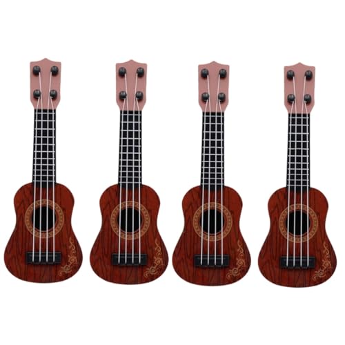 Vaguelly 4 Stück Mini-Ukulele Kindergitarre für Mädchen Spielzeuge Spielzeug für Mädchen Gitarren Ukulele-Modell für Kleinkinder Simulations-Ukulele Junge kleine Gitarre Saiteninstrument von Vaguelly