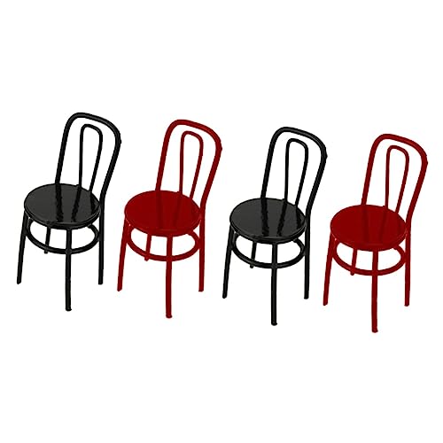 Vaguelly 4 Stück Mini-Stuhl-Modell Möbeldekor Mini-spielzeugstuhl Mini-raumdekoration Möbel Aus Heim Dekoration Miniaturornament Mini-stühle L208 Kleines Schwarzes Zubehör von Vaguelly
