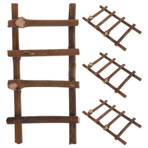 Vaguelly 4 Stück Miniatur-Rattanleiter: 25 x 10 x 2 cm, natürliche rustikale Mini-Trittleiter – kleines Puppenhaus-Zubehör für Mikro-Landschaft, Heimwerker-Dekoration Vaguelly 4 Stück Miniatur-Rattanleiter: 25 x 10 x 2 cm, natürliche rustikale Mini-Trittleiter – kleines Puppenhaus-Zubehör für Mikro-Landschaft, Heimwerker-Dekoration von Vaguelly