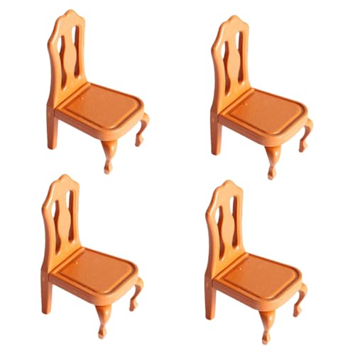 Vaguelly 4 Stück Miniaturmöbel Realistischer Mini Stuhl Zarter Mini Stuhl Mini Zubehör Bezauberndes Mini Dekor Hübsches Miniatur Spielzeug Mini Dekor Aus Kunststoff von Vaguelly