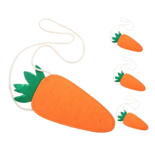 Vaguelly 4 Stück Ostern Karotten Umhängetaschen Funktionelle Kleine Mädchen Geldbörsen Karottentaschen Kleine Mädchen Geldbörse Kleinkind Geldbörse Kleinkind Mädchen Geldbörse von Vaguelly
