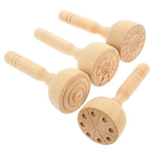 Vaguelly 4 Stück Plastilin-Werkzeuge holzwerkzeuge Clay Tools Tonwerkzeug Modellieren Basteln für Keramik Herstellung Ton-Holzstempel praktische Tonformen hölzern von Vaguelly