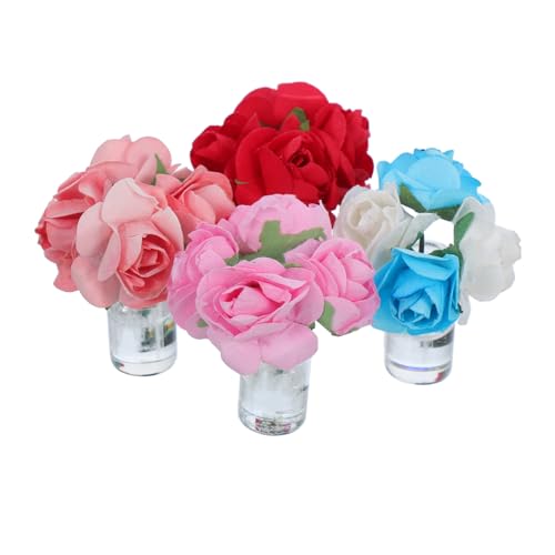 Vaguelly 4 Stück Puppenhaus Mini Vase Kleine Künstliche Blume für Feengarten Sammler Dekoration Tragbar Robust Elegantes Design Vaguelly 4 Stück Puppenhaus Mini Vase Kleine Künstliche Blume für Feengarten Sammler Dekoration Tragbar Robust Elegantes Design von Vaguelly