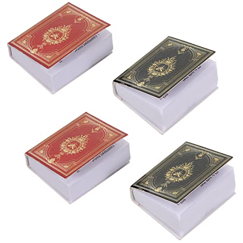Vaguelly 4 Stück Puppenhaus Taschenbuch Dekorbücher Mini Dekobuch Mini Ornamente Zum Basteln Miniaturen Puppenhaus Zubehör Puppenminiaturen Rollenspielspielzeug Miniaturbücher von Vaguelly