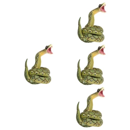 Vaguelly 4 Stück Funny Snake Reptilien Spielzeug Tier Requisiten Geschenk schmücken Kind Modell PVC von Vaguelly