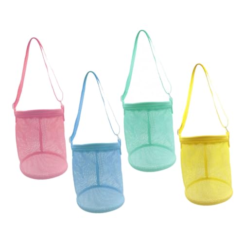 Vaguelly 4 Stück Rucksack umhängetasche Handtasche Netztaschen für den Strand Sandspielzeug-Organizer Netzbeutel zum Sammeln von Muscheln Strandmuschel-Einkaufstasche Schleife Vaguelly 4 Stück Rucksack umhängetasche Handtasche Netztaschen für den Strand Sandspielzeug-Organizer Netzbeutel zum Sammeln von Muscheln Strandmuschel-Einkaufstasche Schleife von Vaguelly