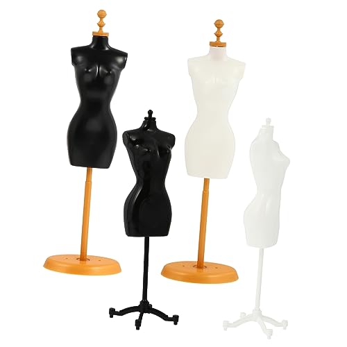 Vaguelly 4 Stück Schaufensterpuppenständer Puppe Schaufensterpuppe Nähen Puppenkleidung Display Rack Puppenhaus Zubehör Selber Machen Puppenkleidung Schaufensterpuppe Modell Plastik Black von Vaguelly