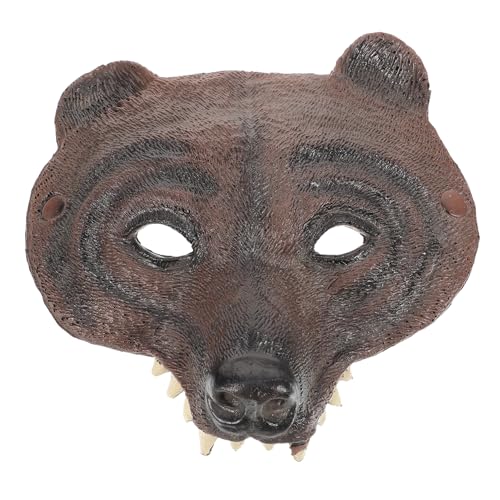 Vaguelly 4 Stück Schwarze Bärenmaske Halloween-Fuchs-Halbmaske Wolfsmaske Maskerade-Maske Pu von Vaguelly
