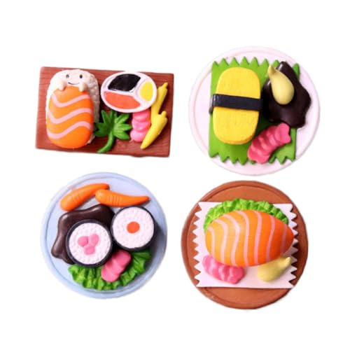 Vaguelly 4 Stück Simuliertes Japanisches Sushi Kuchen verzieren Teesiebe für losen Tee Langlebige Sushi-Ornamente Tischdekoration für japanische Küche Modelle tortendeko Einschulung Mini von Vaguelly