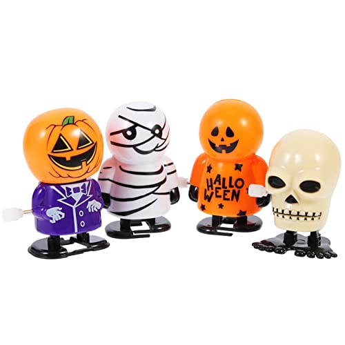 Vaguelly 4 Stück Skelett Kürbis Mummy Für Kinderpartys und Halloween Dekoration Batteriefrei Sicher und Unterhaltsam von Vaguelly