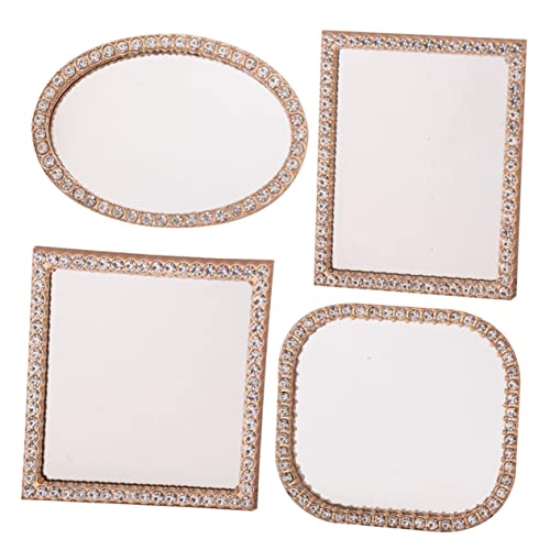 Vaguelly 4 Stück Spiegel für Puppenhäuser Handgemachte Mini Spiegel für Mini Dekoration DIY Projekte und Spielszene Wohnaccessoire von Vaguelly