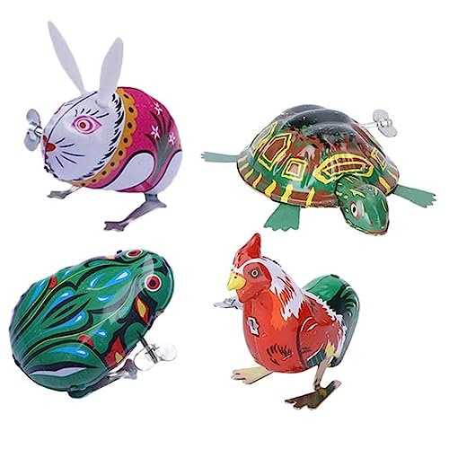 Vaguelly 4 Stück Teiliges Aufziehspielzeug mit Springenden Tiermotiven aus Pädagogisch für Ab Jahren Buntes Nostalgisches Wind Up Lernspielzeug als und Party Mitgebsel von Vaguelly