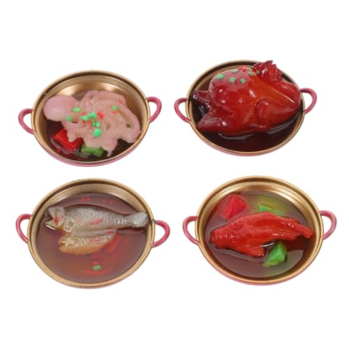 Vaguelly 4 Stück Teiliges Chinesischer Hot Pot Modelle aus Resin Realistische Miniatur-spielküche mit Schalen Geeignet für Puppenhaus-Dekoration und Kreative Rollenspiele Vaguelly 4 Stück Teiliges Chinesischer Hot Pot Modelle aus Resin Realistische Miniatur-spielküche mit Schalen Geeignet für Puppenhaus-Dekoration und Kreative Rollenspiele von Vaguelly