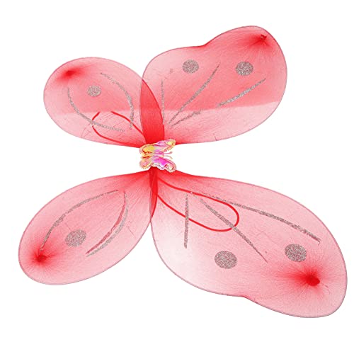 Vaguelly 4 Stück Teiliges Engel und Schmetterlingsflügel für Leichte Atmungsaktive Verkleidung für Märchen und Fotoprops für Geburtstagsfeiern und Aufführungen von Vaguelly