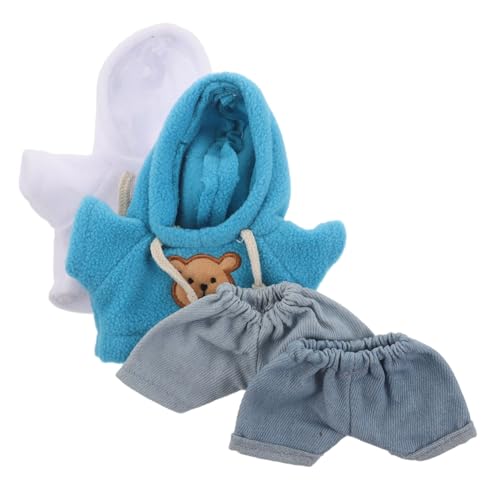 Vaguelly 4 Stück Teiliges Kleidungsset für Stofftiere Niedlicher Hoodie und Jeans DIY Outfit für Plüschpuppen Süße Puppenkleidung für Bastelprojekte von Vaguelly