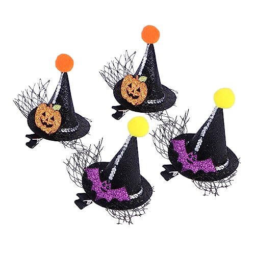Vaguelly 4 Stück Teiliges Kleine Spitze Haarspangen für Mädchen Vielseitige Haarclips Geeignet für Halloween Party Cosplay Zauberer Hut Stil Langlebig und Dekorativ von Vaguelly