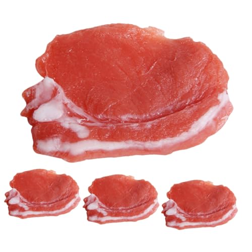 Vaguelly 4 Stück Teiliges Künstliches Schweinefleischmodell Realistische Dekoration Lebensmittelecht Harter Lebensmittelspielzeug Foto Requisite Küchenladen Ornamente Lernspielzeug von Vaguelly