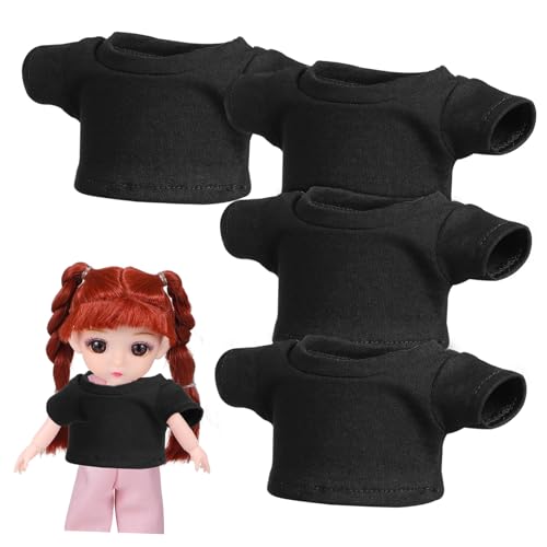 Vaguelly 4 Stück Teiliges Kurze Ärmel Bären T Shirts aus Weichem Strickbaumwolle Kleine Puppenkleidung für Kuscheltiere Atmungsaktiv und Formstabil von Vaguelly