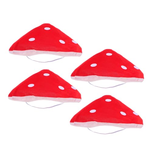 Vaguelly 4 Stück Teiliges Lustige Rote Pilzhüte Kostüm Accessoire Durchmesser Leichter Cosplay Pilzhelm Bühnenhut für Party Karneval Aufführung von Vaguelly