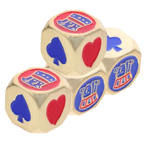 Vaguelly 4 Stück Teiliges Metall Poker Würfel Ästhetische Rollenspiel Würfel für Partys Tischspiele Spielzubehör für Bars und Clubs von Vaguelly