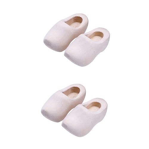 Vaguelly 4 Stück Teiliges Mini Holzschuhe zum Basteln Naturbelassene Holländische Holzklompen Handliche DIY Miniatur Ornamente für Puppenhaus Dekoration Robuste und Kindersichere von Vaguelly