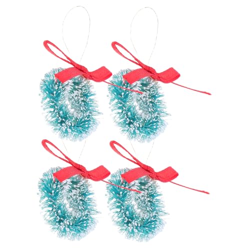 Vaguelly 4 Stück Teiliges Mini Miniatur Türkränze für Puppenhaus Kleine Christbaumschmuck Mini Girlande Festliche Dekoration für Weihnachtsfeier von Vaguelly