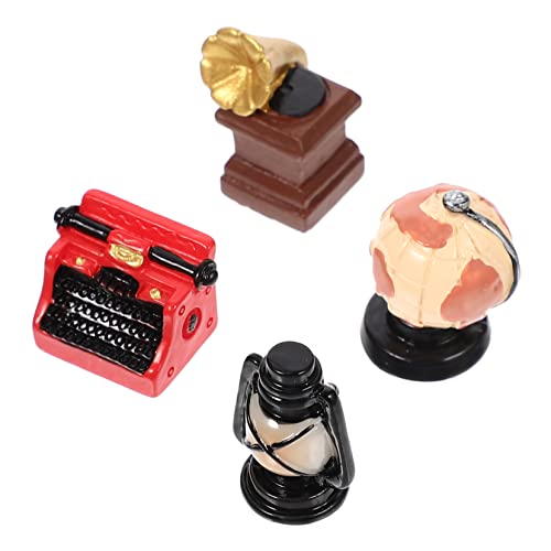 Vaguelly 4 Stück Teiliges Miniatur Deko aus Resin Realistische Winzige Modelle als Niedliche Foto Requisiten für Puppenhaus DIY Basteln und Miniatur Landschaftsdekorationen Zufälliger Stil von Vaguelly