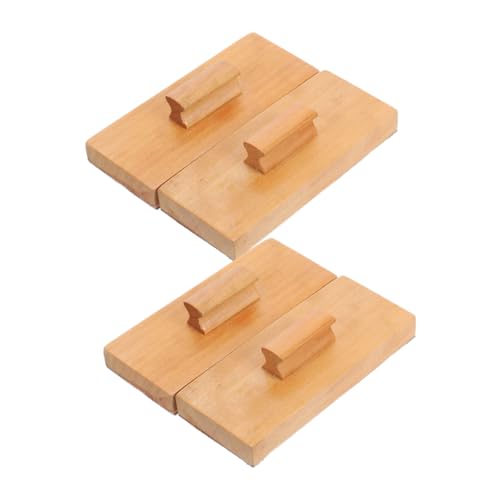 Vaguelly 4 Stück Teiliges Percussion Instrument Holz Sandpapier Rhythmusklapper mit Kindgerechtem Griff Einzigartiger für Musiktraining Hand Auge Koordination für Zuhause Schule und Outdoor von Vaguelly