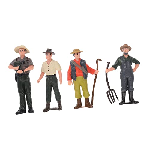 Vaguelly 4 Stück Teiliges Realistische Farmer Figuren Imitierte Figuren für Mikro Landschaft Dekoration für Spielzeugsets und von Vaguelly
