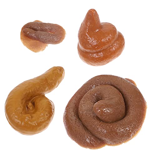 Vaguelly 4 Stück Teiliges Realistisches Fake Poop aus Kunststoff Witzige Halloween Streichrequisiten für Party Aprilscherz und Stressabbau Lustige Nachahmung Hundekot für Erwachsene von Vaguelly