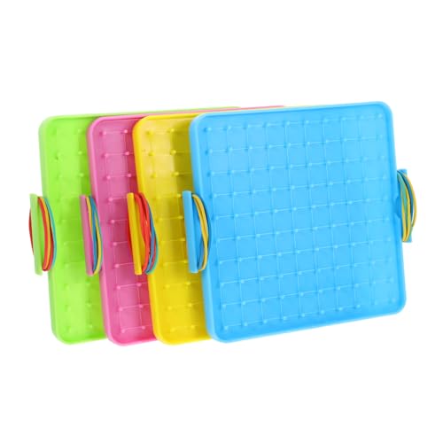 Vaguelly 4 Stück Teiliges Set Doppelseitiges Geoboard für Pädagogisches aus Kunststoff mit Gummibändern Mathematik und Kreativität für Gruppenarbeit und Geometrisches Lernen Vaguelly 4 Stück Teiliges Set Doppelseitiges Geoboard für Pädagogisches aus Kunststoff mit Gummibändern Mathematik und Kreativität für Gruppenarbeit und Geometrisches Lernen von Vaguelly