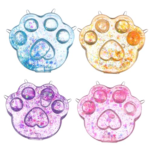 Vaguelly 4 Stück Teiliges Squishy Katzenpfoten aus TPR Realistische Niedliche Quetschspielzeuge für Sensorisches Training und Kreative Dekoration Leicht und Tragbar für Erwachsene von Vaguelly
