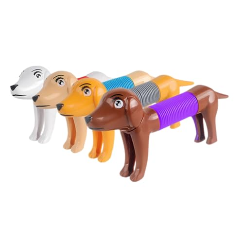 Vaguelly 4 Stück Teleskop-Hundespielzeug für kinderspielzeug Erwachsenen Fun Toy Welpe Kauer wiederverwendbares dehnbares Entlastungsspielzeug Plastik von Vaguelly