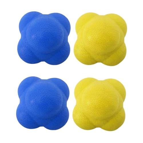 Vaguelly Hand-Auge-Koordination 4 Stück Trainingsgeräte Flummi Baseball-Training Beweglichkeitstraining Trainingsball Agility-Ball Reflexball Hüpfball Reaktionsball Gymnastikball von Vaguelly