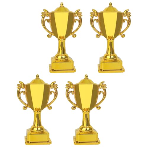 Vaguelly 4 Stück Trophäenmodell Mini Party winzig Turniere Toys hühner Children Toys Preisverleihung Trophäe Fußball-Trophäe Plastik Golden von Vaguelly