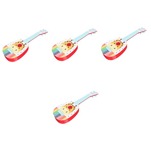 Vaguelly 4 Stück Ukulele Spielzeug Kinder-Ukulele Musikspielzeug kinderinstrumente Kinder musikinstrumente Modelle Gitarre Plastikinstrument Kinderspielzeug Mini Saiteninstrument von Vaguelly