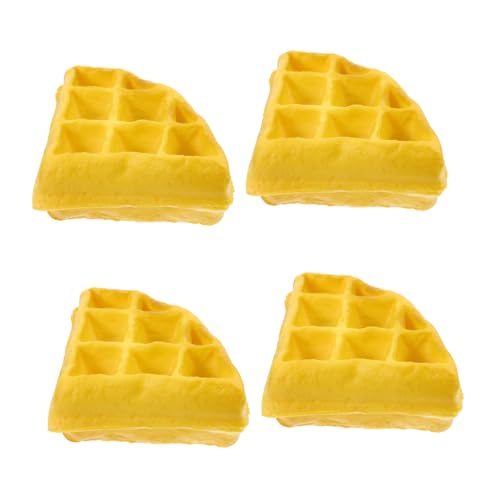 Vaguelly 4 Stück Realistische Waffelmodelle Kleiner Waffeln für Küche Esstischdekoration Kreative Fake Waffeln Spielessen für Feiertage Fotoshootings Dekorationsrequisiten von Vaguelly