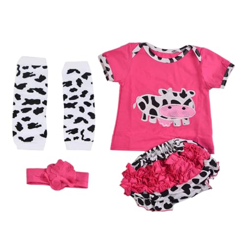 Vaguelly Cartoon Reborn Puppe Kleidung Baby Mädchen Puppe Outfit 4pcs Set Muster Bequem und Baumwolle von Vaguelly