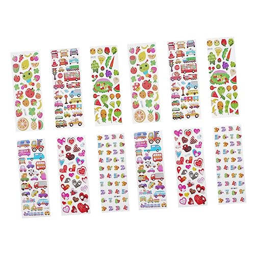 Vaguelly Cartoon Kinder Aufkleber 40 Blätter 3D Aufkleber-sicher PVC Material Für von Vaguelly