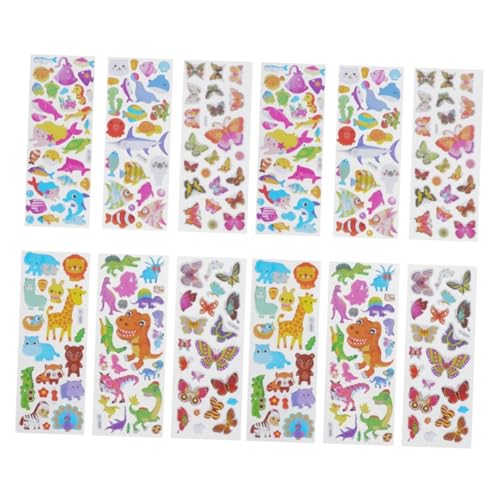 Vaguelly 40 Blatt DIY Handwerk Aufkleber Kinderaufkleber Nagelaufkleber Cartoon Aufkleber Cartoon Kinderaufkleber 3D Aufkleber 3D Aufkleber von Vaguelly
