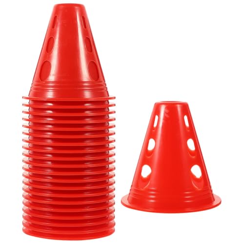 Vaguelly 40 Stück Roller Skate Marker Cones Winddichte Trainingshütchen für Skating Hohe Pylonen zur Verbesserung der Agilität und im Inline Skating Rot Vaguelly 40 Stück Roller Skate Marker Cones Winddichte Trainingshütchen für Skating Hohe Pylonen zur Verbesserung der Agilität und im Inline Skating Rot von Vaguelly