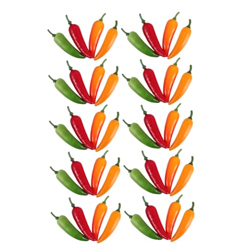 Vaguelly 仿 椒模 - 40 Stück Realistische Chili-Pfeffer-Requisiten Für Küchen- Und Partydekorationen Vaguelly 仿 椒模 - 40 Stück Realistische Chili-Pfeffer-Requisiten Für Küchen- Und Partydekorationen von Vaguelly