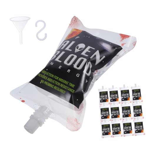 Vaguelly 40 Stück außerirdischer Halloween -Kaffeetasse Blutgetränkbeutel Tasche Halloween Costume Halloween Kleidung Aufbewahrungsbehälter für Blut Getränkebeutel von Vaguelly