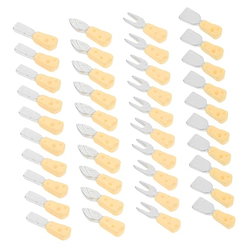 Vaguelly 40st DIY-Material Miniatur-Messer-Schaufel- Mikroszene-küchengeschirr Mini- Mini-Messer-Schaufel- Kleines Hausmodell Kleines Hauszubehör Miniaturmodelle Yellow Harz von Vaguelly