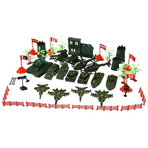 Vaguelly 41 Stücke Kinder Militärwissenschaft Spielzeug Szene Statische Modell Spielzeug Set Tischplatte Plastikspielzeug von Vaguelly