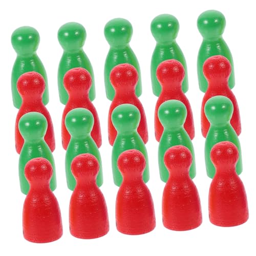 Vaguelly 48 Stück Stück familienspiele Family Game Brettspielzubehör Board Games Spielsteine Zubehör für Strategiespiele Spielmarken Tabletop-Spielkomponente Brettspiele Bauern Holz von Vaguelly
