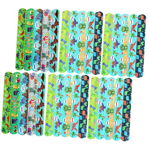 Vaguelly 48 Stück Teiliges Dinosaurier Schnapparmband für Bunte PVC Armbänder mit Lustigem Dino Praktische Party Mitgebsel für Kindergeburtstag Dekorative und Einfach zu Tragende von Vaguelly