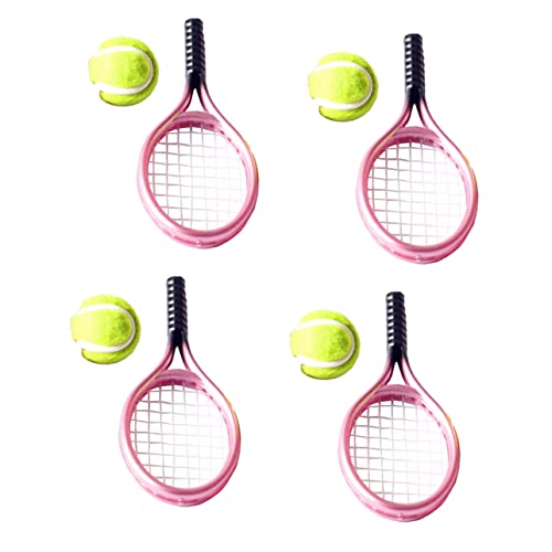 Vaguelly 4Sätze Mini Tennisschläger Teiliges Puppenzubehör für Mini Dekoration und Realistische Form für Kreative Gestaltung im Schlafzimmer oder Esszimmer Vaguelly 4Sätze Mini Tennisschläger Teiliges Puppenzubehör für Mini Dekoration und Realistische Form für Kreative Gestaltung im Schlafzimmer oder Esszimmer von Vaguelly