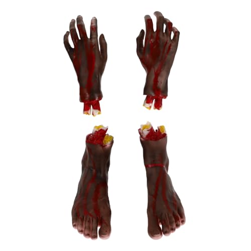 Vaguelly 4stücke Halloween Fake Hände Deko Blutige Requisiten Für Kostüme Streiche Und Grusel-Events Für Halloween Und Maskeraden von Vaguelly