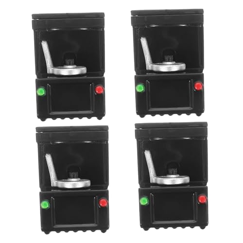 Vaguelly 4Stücke Miniatur Kaffeemaschine Puppenhaus Zubehör Realistische Mini Küchenausstattung DIY für Kreative Szenen Hochwertiges Kunststoffmaterial für Sammler von Vaguelly